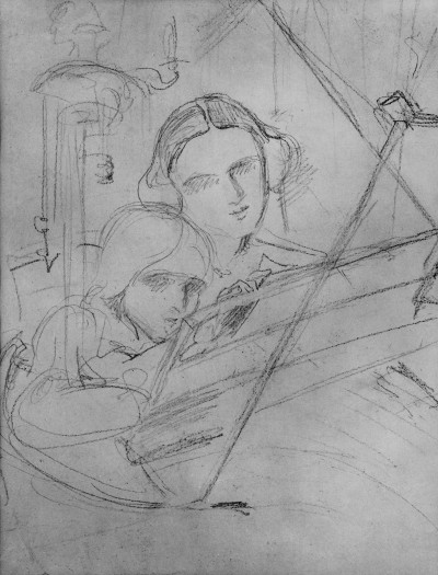 Wilhelm Hensel, “Fanny Hensel and Her Son Sebastian at the Piano,” 1840, SBB / Musikabteilung mit Mendelssohn-Archiv © bpk / Staatsbibliothek zu Berlin.